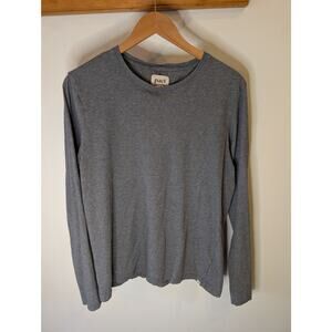 Pact Organic Cotton Heather Gray Long Sleeve Crew Neck Top Sustainable M